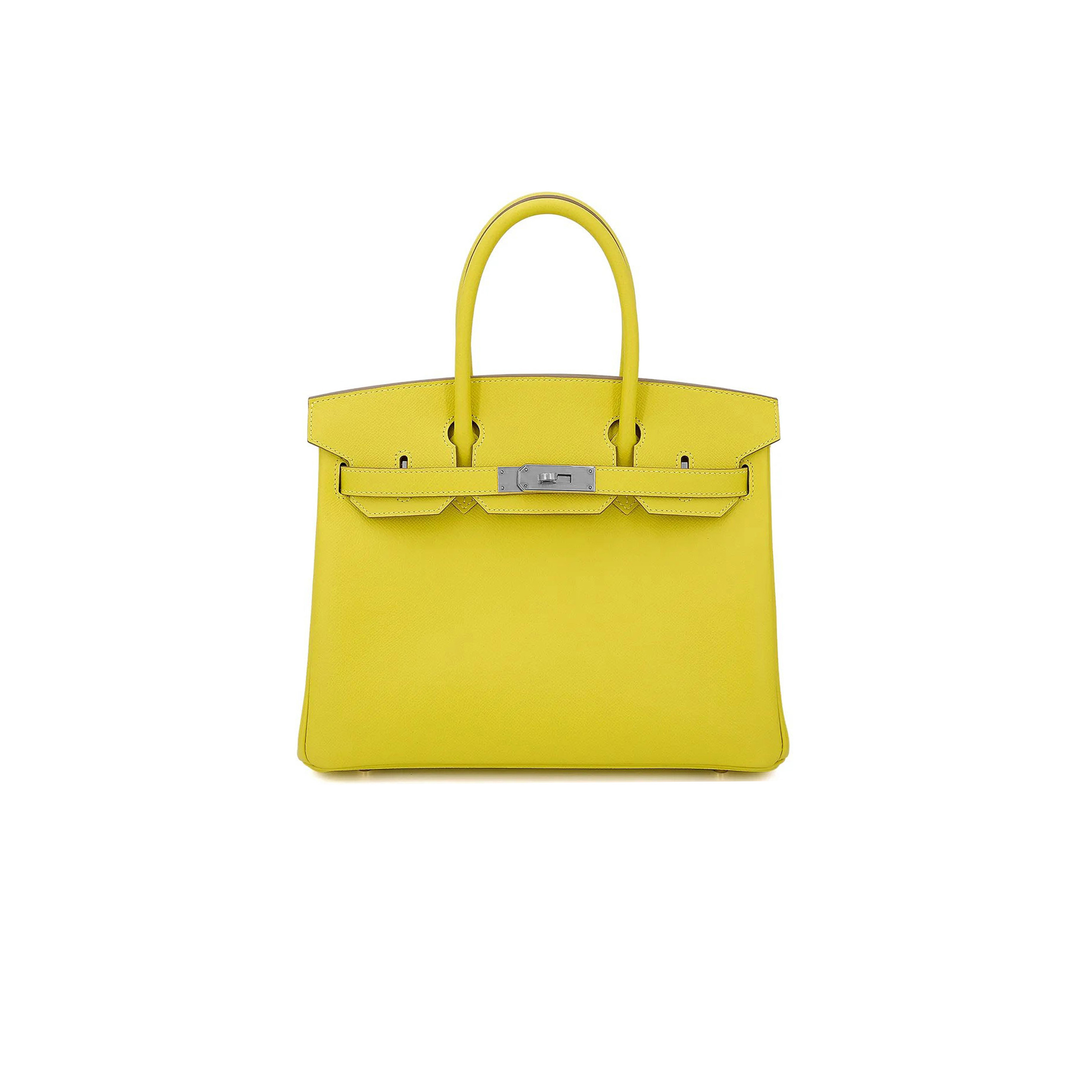 HERMES MASTER BIRKIN 30 EPSOM LEMON YELLOW SILVER BUCKLE BAG BK309REPGP (30*23*15cm)